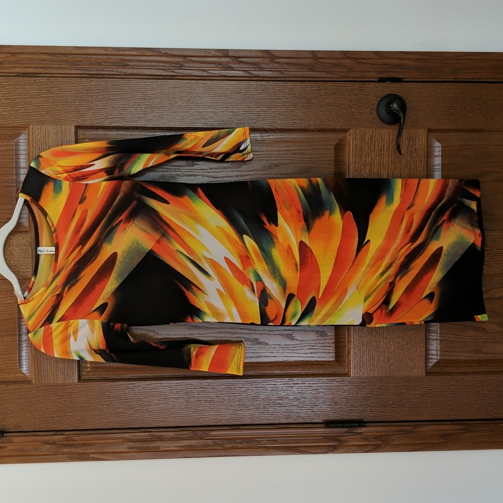 Auditions Orange Floral Bodycon Dress